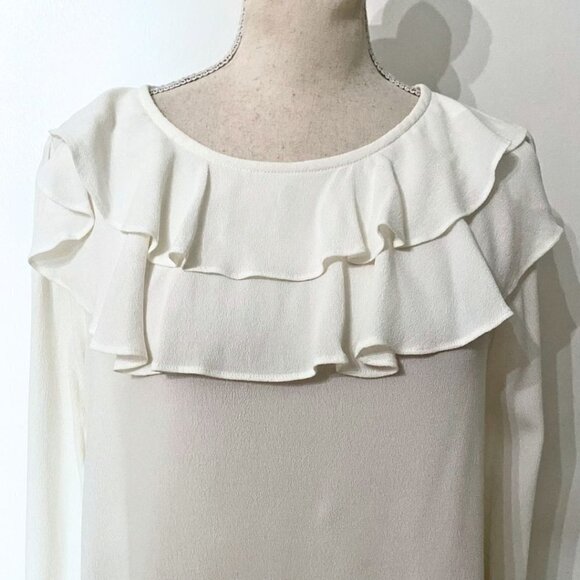 NWOT FOR LOVE & LEMONS WHITE RUFFLE BELL SLEEVES BLOUSE - M - Picture 5 of 11